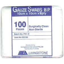 Gauze Swab Sponge Non Sterilize 10cmx10cm 100's 12Ply