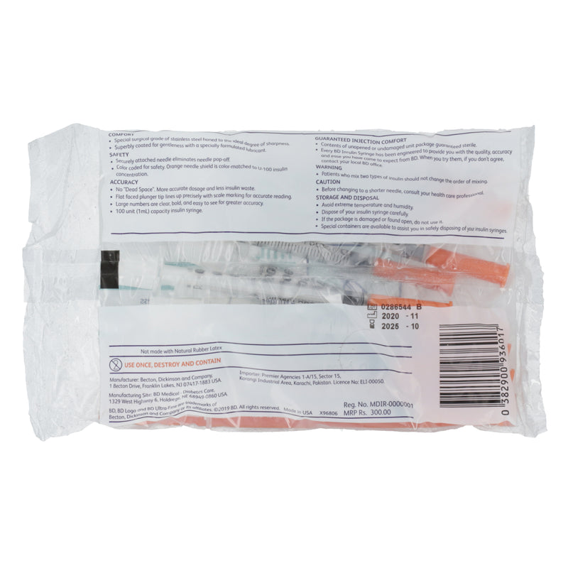 BD Syringes 1cc 30G Slip Tip 100's