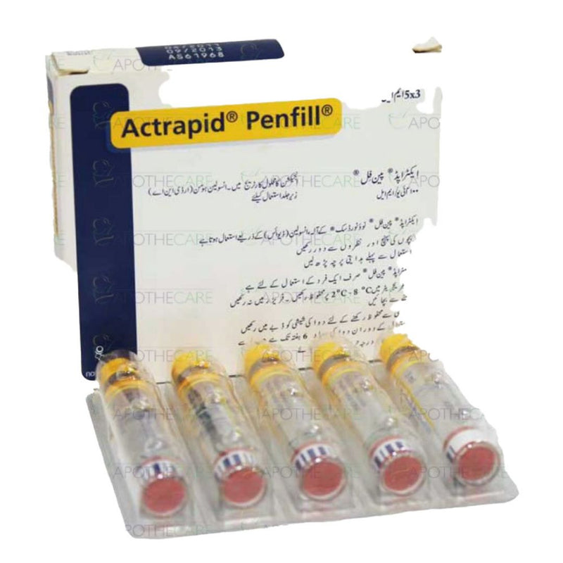 Actrapid Penfill Inj 100IU 5Cartridgesx3ml