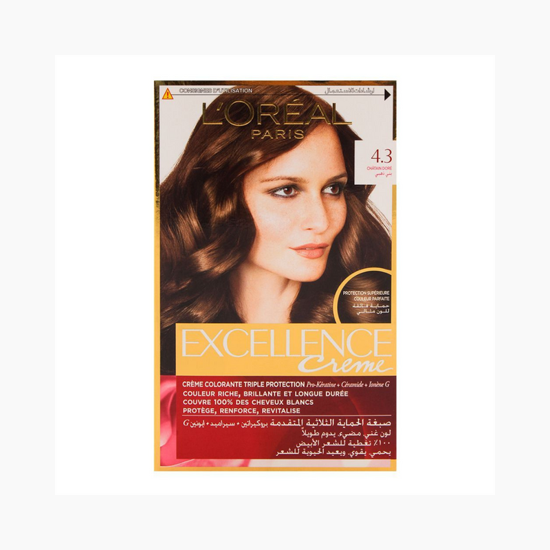 L'Oreal Paris Excellence Hair Colour (Golden Brown 43) Cream 1's