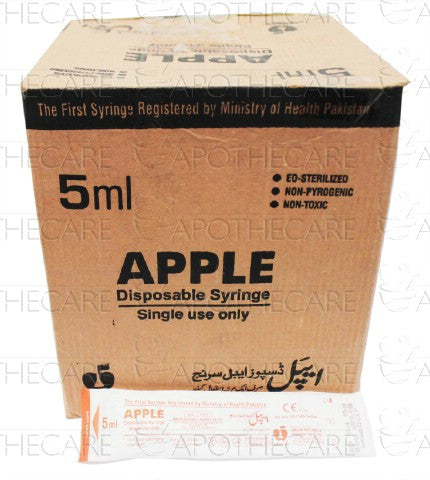Apple Disposable Syringe 5ml 100's
