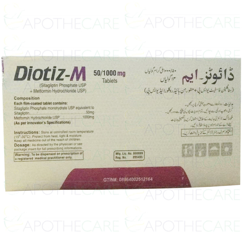 Diotiz-M Tab 50/1000mg 14's