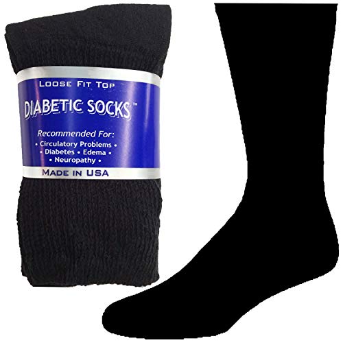 Diabetic Sock Crew Black (10-13) 1's